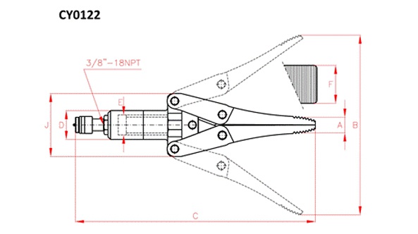 Çeneli Hidrolik Ayırıcılar Larzep CY0109G - CY0122 [ 8 - 10 kN ] 